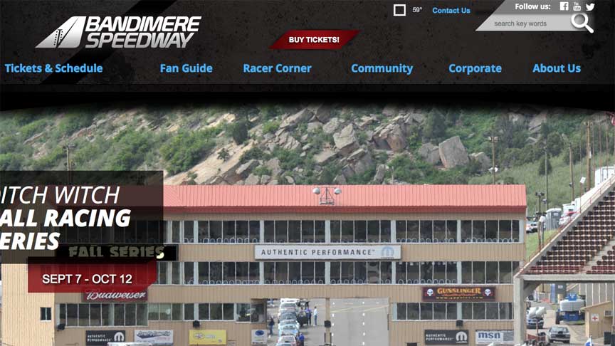 Bandimere Speedway Homepage