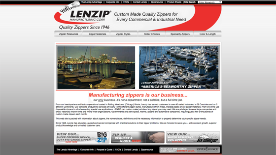 Lenzip Manufacturing Corporation Homepage