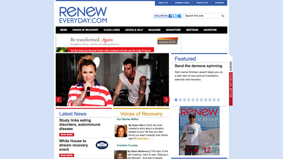 Renew Everyday Magazine Homepage