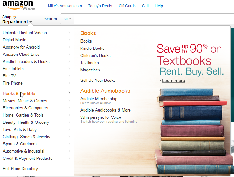 amazon Preventing Navigational Overload