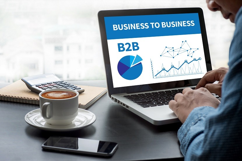 B2B concept on laptop screen