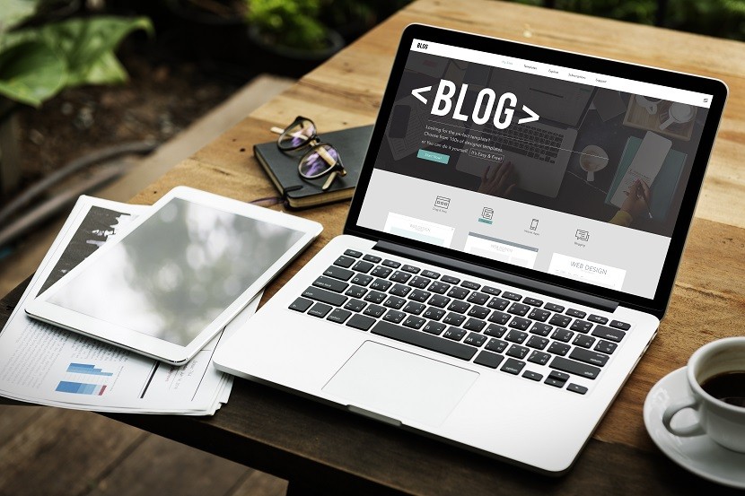 Blog on laptop screen
