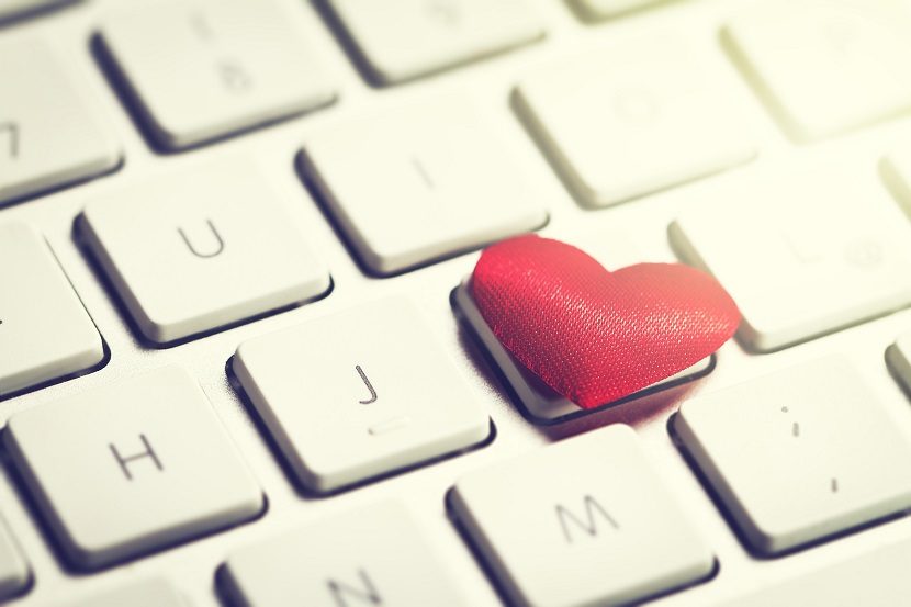 Heart on computer keyboard