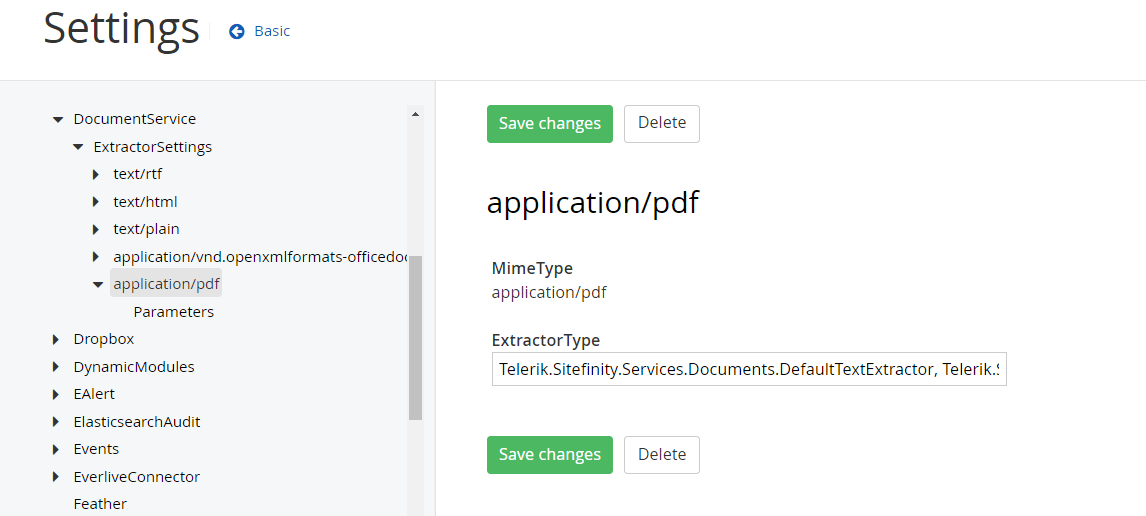 Sitefinity Settings