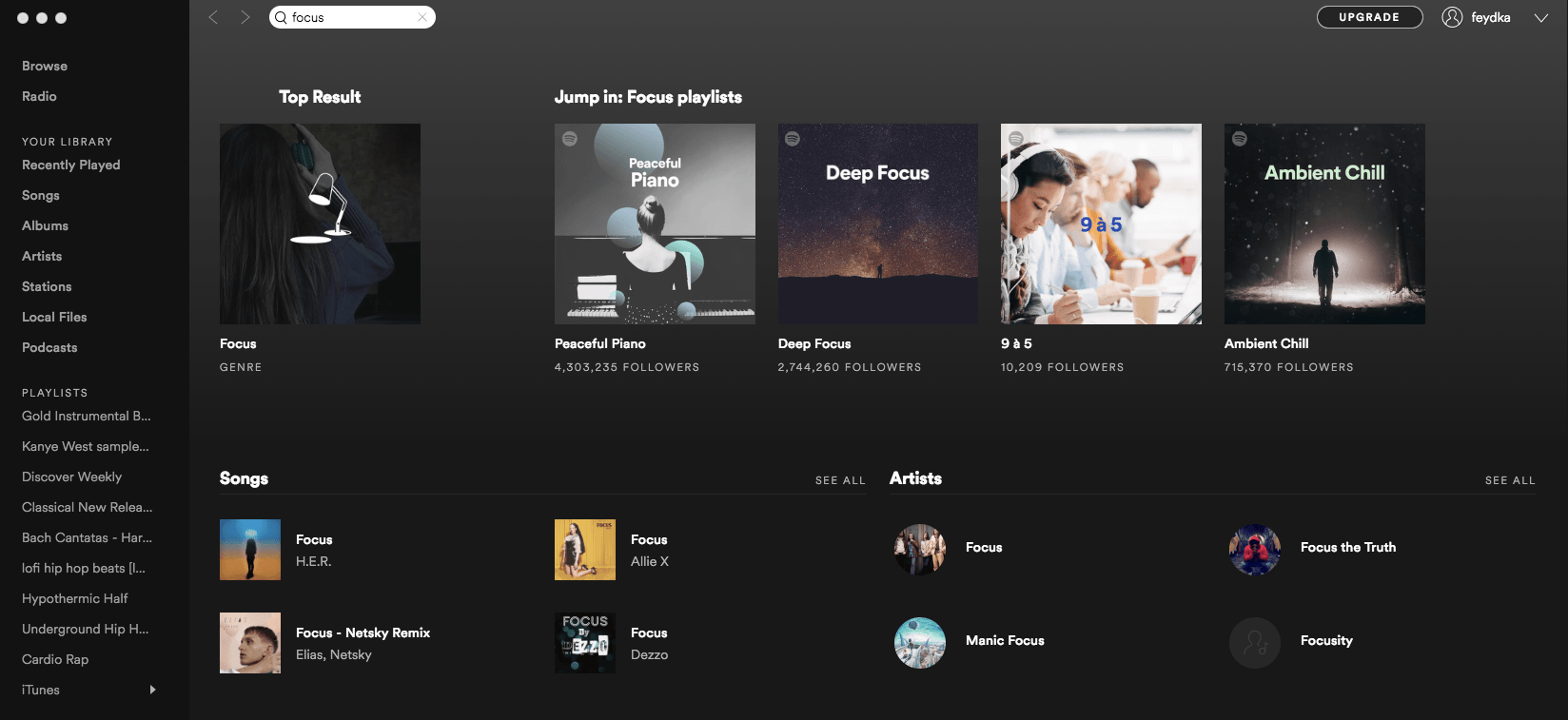 Spotify Search Listing Page Spotify Search Listing Page