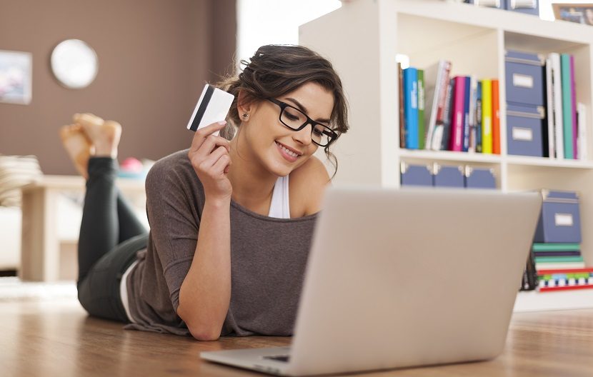 Woman shopping online